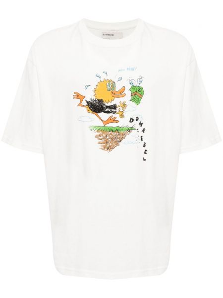 T-shirt en coton à imprimé Domrebel blanc