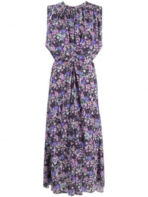 Obleka brez rokavov s cvetličnim vzorcem s potiskom Isabel Marant vijolična
