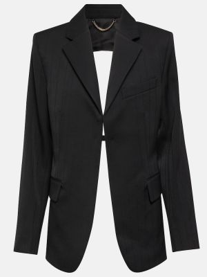 Gyapjú gyapjú kabát Victoria Beckham fekete