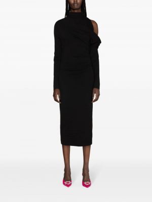 Asymetrické midi šaty Gauge81 černé