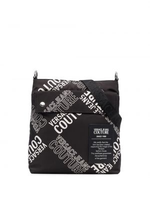 Crossbody torbica s potiskom Versace Jeans Couture črna