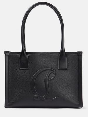 Кожаная большая сумка Christian Louboutin черная
