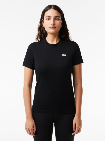 Camiseta de algodón de punto deportiva Lacoste negro