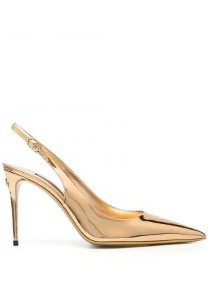 Pantofi cu toc Dolce & Gabbana auriu