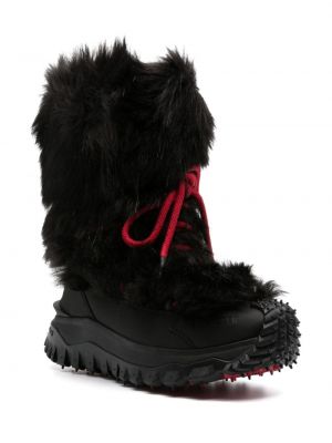 Sněžné boty s kožíškem Moncler Grenoble černé