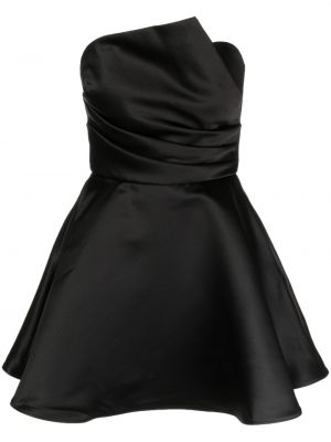 Drapované asymetrické mini šaty Amsale čierna