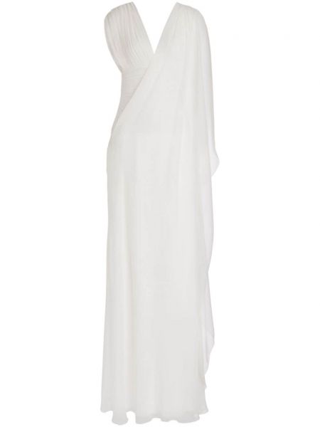 Jedwabna sukienka wieczorowa Alberta Ferretti biała
