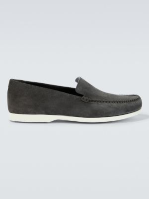 Pantofi loafer din piele de căprioară Manolo Blahnik gri
