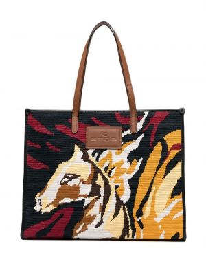 Jacquard shoppingbag Etro svart