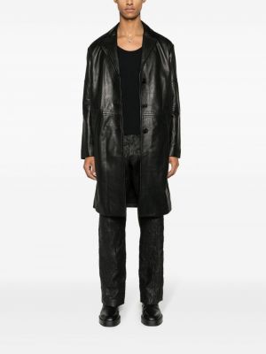 Kožený kabát s knoflíky Zadig&voltaire černý