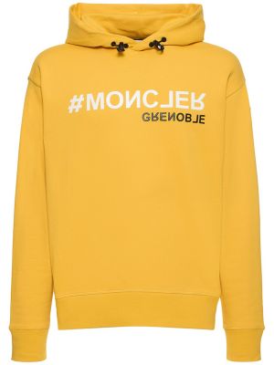 Sudadera con capucha de algodón Moncler Grenoble amarillo