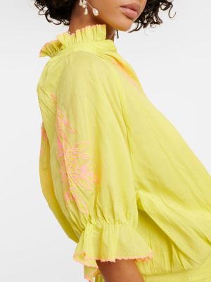 Bombažna obleka z vezenjem s cvetličnim vzorcem Juliet Dunn