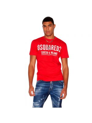 Koszulka bawełniana Dsquared2 czerwona