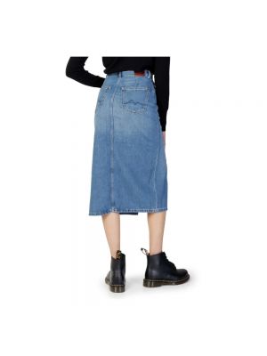 Falda vaquera con botones de algodón Pepe Jeans azul