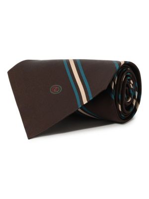 Шелковый галстук Gucci коричневый