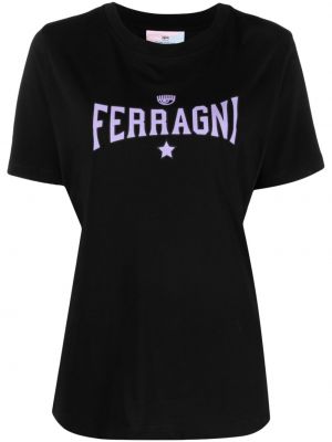 T-shirt con stampa Chiara Ferragni nero