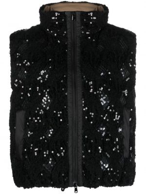 Flitrovaná vesta Brunello Cucinelli čierna