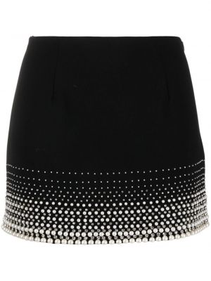 Mini spódniczka z perełkami z krepy Elisabetta Franchi czarna