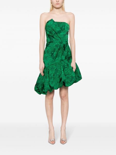 Asymetrické koktejlové šaty Marchesa Notte zelené