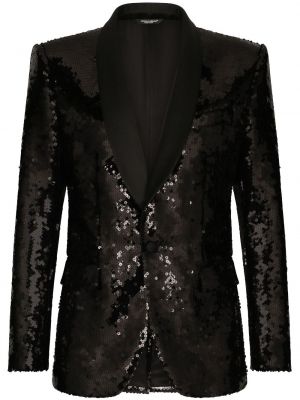 Selyem gombolt flitteres öltöny Dolce & Gabbana - fekete