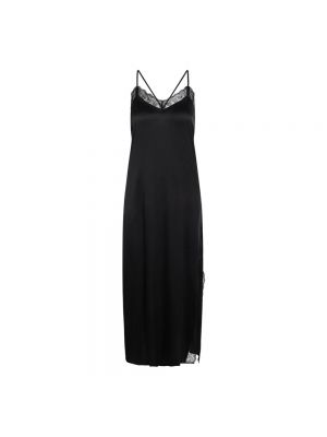 Jedwabna sukienka midi koronkowa Bruuns Bazaar czarna
