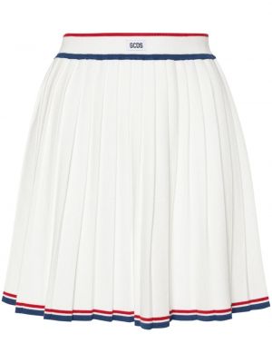 Plisirana pletena mini suknja Gcds bijela