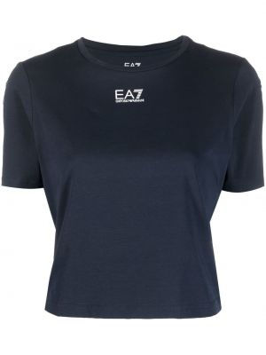 Tričko s potlačou Ea7 Emporio Armani modrá