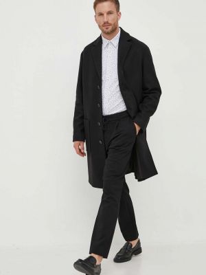 Вълнено палто Calvin Klein черно
