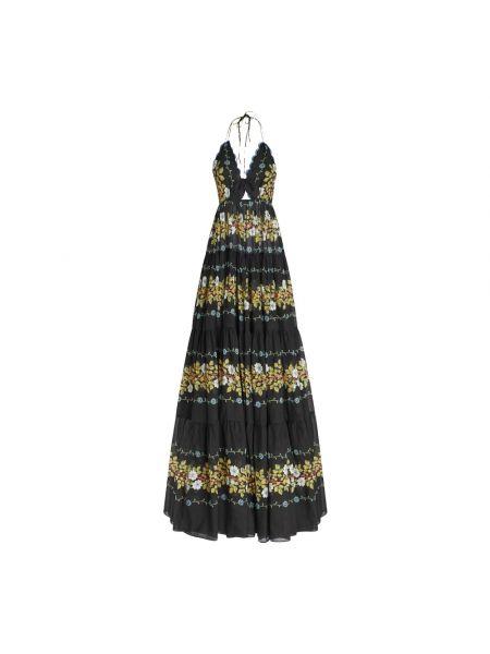 Sukienka długa w kwiatki Etro czarna