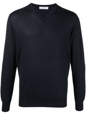 Džemper s v-izrezom Cruciani plava