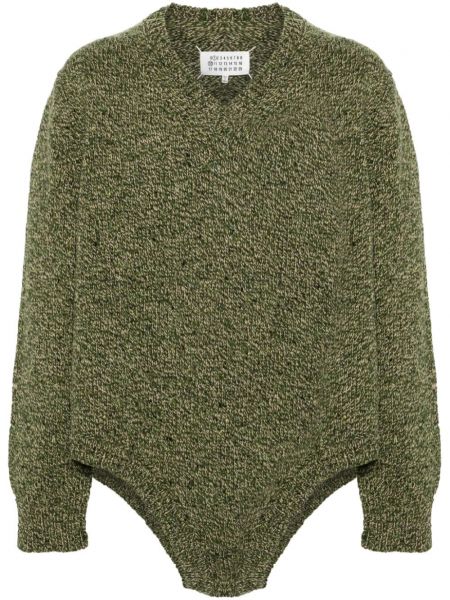 Džemper s v-izrezom Maison Margiela zelena