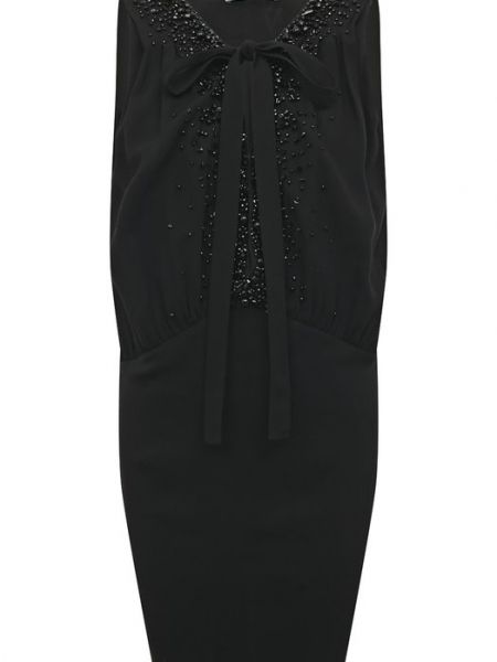 Платье из вискозы Prada черное
