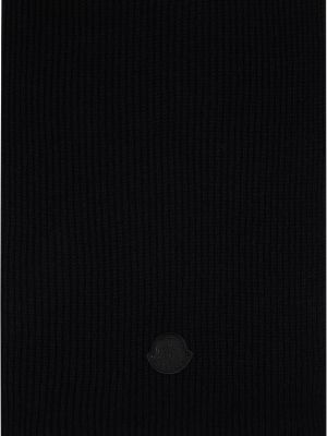 Черный шарф с логотипом Moncler