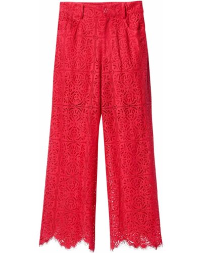 Широки панталони тип „марлен“ Desigual червено