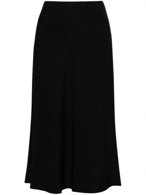 Žakárová saténová midi sukňa Elisabetta Franchi čierna