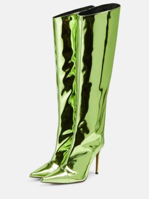 Lakirane usnjene gumijasti škornji Alexandre Vauthier zelena
