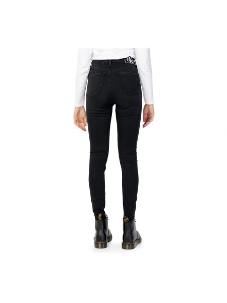 Jeansy skinny na zamek Calvin Klein Jeans czarne