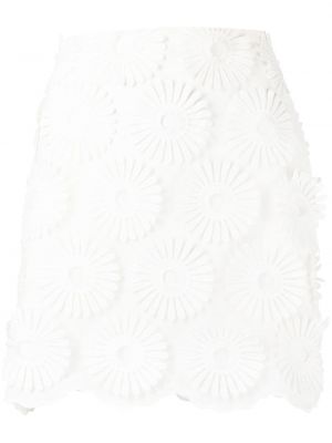 Květinové mini sukně Elie Saab bílé