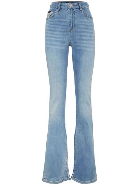 Relaxed fit flared jeans med hjertemønster Philipp Plein blå