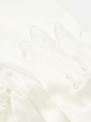 Jedwabne satynowe rękawiczki Dolce&gabbana białe