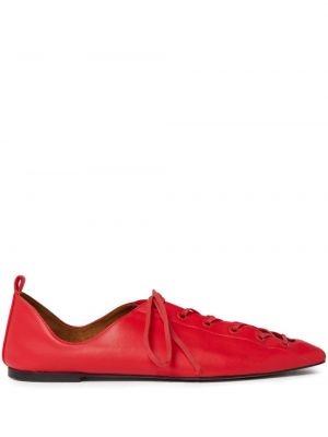 Pantofi loafer cu șireturi din piele din dantelă Stella Mccartney roșu