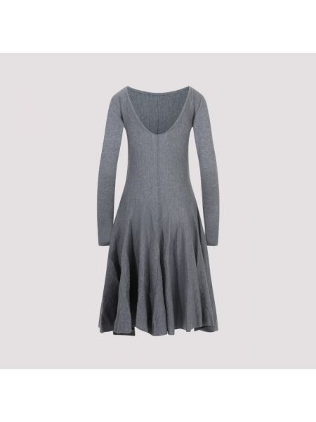 Vestido midi de lana Khaite gris
