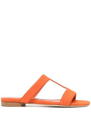 Semsket skinn sandaler Manolo Blahnik oransje