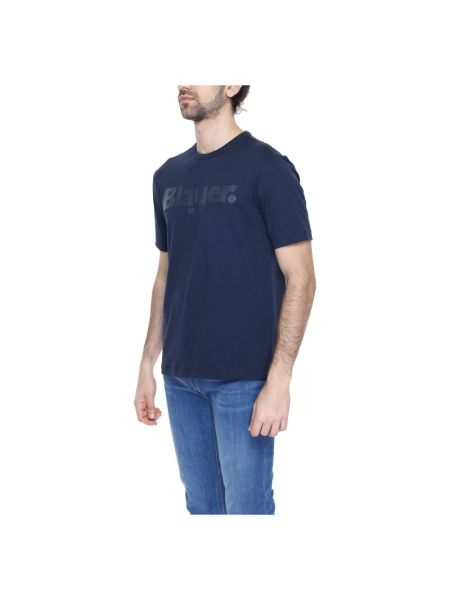 Camiseta de algodón Blauer azul