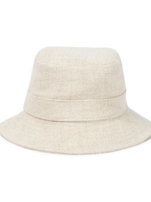 Lněný klobouk Gabriela Hearst bílý