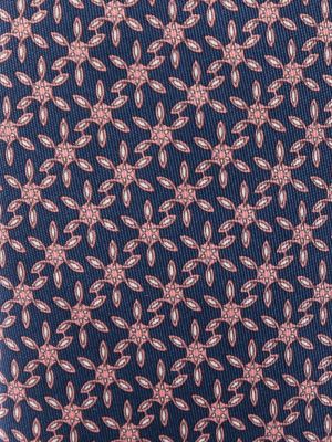 Květinová hedvábná kravata s potiskem Hermès