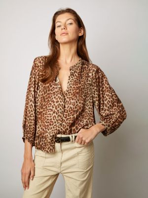 Блузка с принтом Gerard Darel коричневая