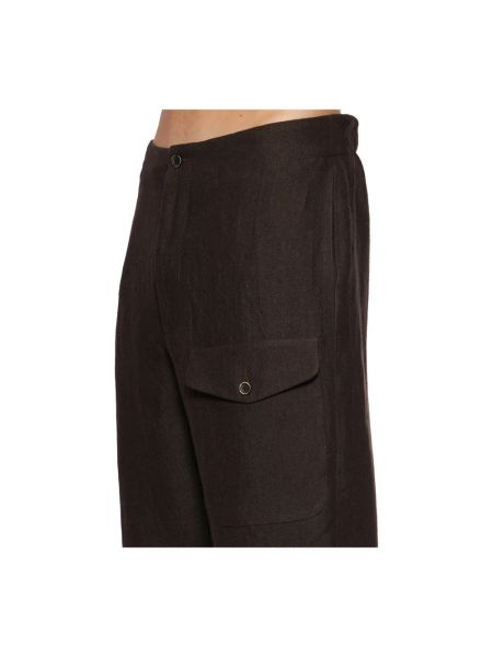 Pantalones de lino Uma Wang marrón