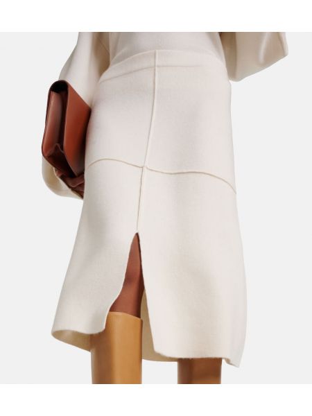 Falda midi de cachemir con estampado de cachemira Lisa Yang blanco