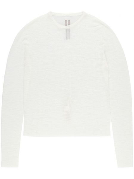 Прозрачен вълнен дълъг пуловер Rick Owens бяло